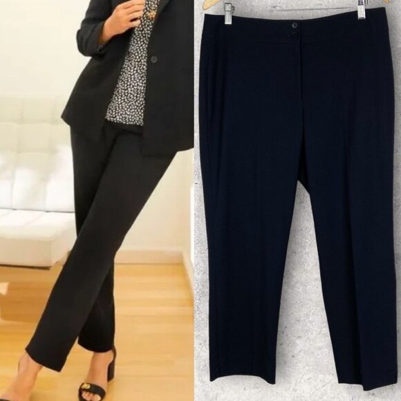 Talbots Heritage Straight Leg Trousers Black Size 12 Pants Business Professional - Picture 1 of 11